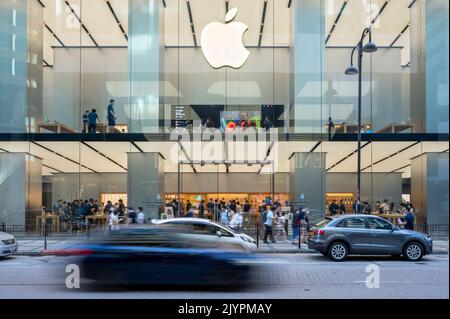 Hong Kong, Cina. 08th Set, 2022. Azienda multinazionale americana di tecnologia Apple Store visto a Hong Kong. (Foto di Budrul Chukrut/SOPA Images/Sipa USA) Credit: Sipa USA/Alamy Live News Foto Stock