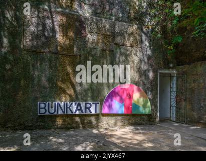 Ingresso al Museo d'Arte Bunk, Tirana, Albania Foto Stock
