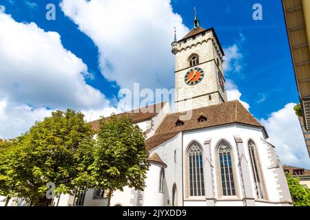 Esterno della Chiesa di San Giovanni a Sciaffusa, Svizzera Foto Stock