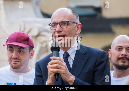 Roma, Italia. 08th Set, 2022. Apertura della campagna elettorale Europa al college Roma Centro nella foto Enrico letta Credit: Independent Photo Agency/Alamy Live News Foto Stock