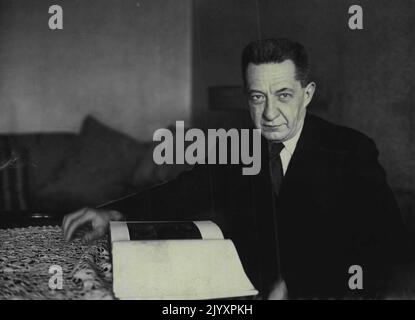 Una recente fotografia di Kerensky, il primo presidente russo scattato a Berlino. Febbraio 20, 1933. Foto Stock