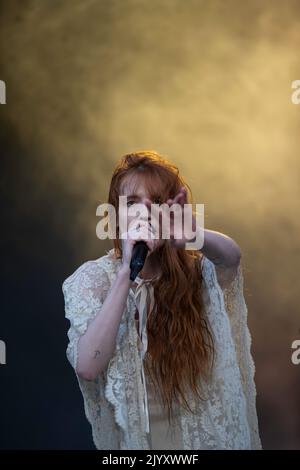 Firenze + la macchina dal vivo al festival dei suoni Tempelhof di Berlino, Germania Foto Stock