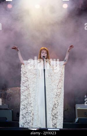 Firenze + la macchina dal vivo al festival dei suoni Tempelhof di Berlino, Germania Foto Stock