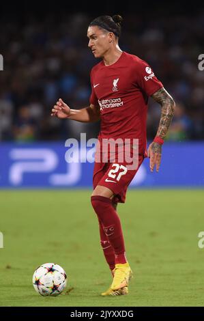 Napoli, Italia. 7 Set, 2022. Darwin Nunez del Liverpool FC durante la partita della UEFA Champions League tra SSC Napoli e Liverpool FC allo Stadio Diego Armando Maradona Napoli Italia il 07 settembre 2022. Credit: Franco Romano/Alamy Live News Foto Stock