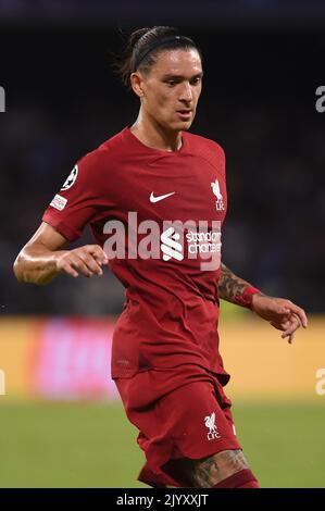 Napoli, Italia. 7 Set, 2022. Darwin Nunez del Liverpool FC durante la partita della UEFA Champions League tra SSC Napoli e Liverpool FC allo Stadio Diego Armando Maradona Napoli Italia il 07 settembre 2022. Credit: Franco Romano/Alamy Live News Foto Stock