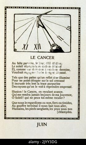 Les Mois' (i mesi) 1912 sonetti di Edouard Montier, (Edward Montier), 1870 - 1954; poeta francese. Legno di Jean Gabriel Daragnes (1886-1950). Foto Stock