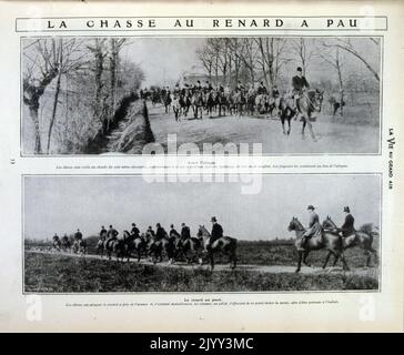 Fotografie che mostrano la caccia alla volpe francese a Parigi 1905 Foto Stock