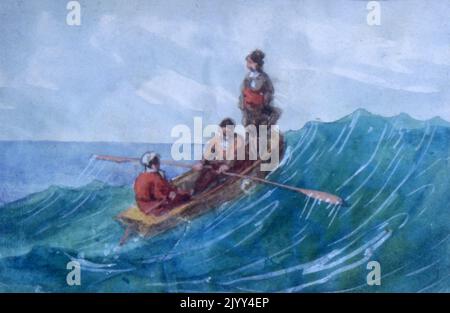 Il Dingy. Acquerello e gouache dipinte da Aurore Amadine Lucie Dupin (1804-1876) romanziere e femminista francese che scrisse con il nome di George Sand. Foto Stock