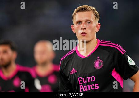 Roma, Italia. 8 settembre 2022, Roma - Marcus Holmgren Pedersen di Feyenoord durante la partita tra Lazio Roma e Feyenoord allo Stadio Olimpico il 8 settembre 2022 a Roma. (Da Box a Box Pictures/Tom Bode) Foto Stock