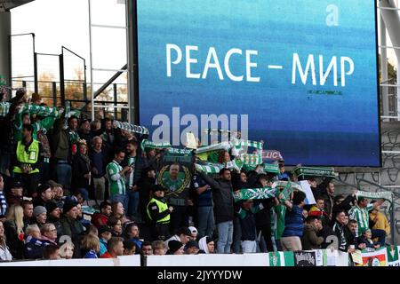 8 settembre 2022, Bolt Arena, Helsinki UEFA Europa League 2022-23 HJK Helsinki - Real Betis Balompi Betis Fans Credit: Juha Tamminen/AFLO/Alamy Live News Foto Stock