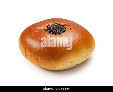 Anpan posizionato su uno sfondo bianco. Anpan è un pane dolce giapponese. Foto Stock