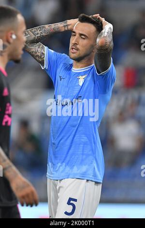 Roma, Lazio. 08th Set, 2022. Matias Vecino della SS Lazio durante la partita della UEFA Europa League tra SS Lazio e Feyenoord allo stadio Olimpico di Roma, 08th settembre 2022. AllShotLive/Sipusa Credit: Sipa USA/Alamy Live News Foto Stock