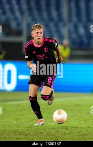 Roma, Italia. 8 settembre 2022, Roma - Marcus Holmgren Pedersen di Feyenoord durante la partita tra Lazio Roma e Feyenoord allo Stadio Olimpico il 8 settembre 2022 a Roma. (Da Box a Box Pictures/Yannick Verhoeven) Foto Stock