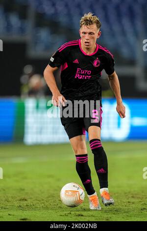 Roma, Italia. 8 settembre 2022, Roma - Marcus Holmgren Pedersen di Feyenoord durante la partita tra Lazio Roma e Feyenoord allo Stadio Olimpico il 8 settembre 2022 a Roma. (Da Box a Box Pictures/Yannick Verhoeven) Foto Stock