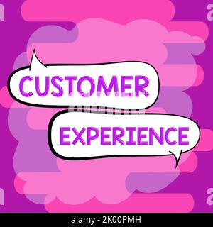 Esposizione concettuale esperienza del clienteInterazione tra cliente soddisfatto e organizzazione. Parola scritta sull'interazione tra cliente soddisfatto Foto Stock