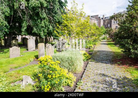 Howff Cemetery nel centro di Dundee, Scozia. Foto Stock