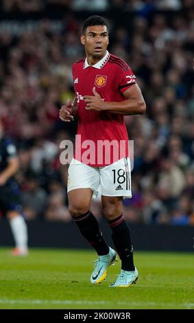 Manchester, Inghilterra, 8th settembre 2022. Casemiro del Manchester United durante la partita della UEFA Europa League a Old Trafford, Manchester. L'immagine di credito dovrebbe essere: Andrew Yates / Sportimage Foto Stock