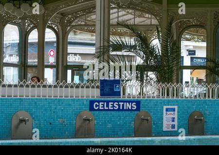 Sorgente Celestins, Sala delle sorgenti termali, Vichy, Allier, regione AURA, Francia centrale Foto Stock