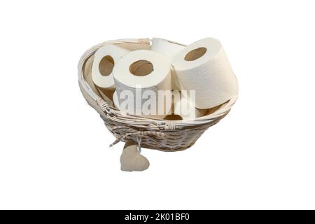 cestino di rotoli di carta igienica Foto Stock