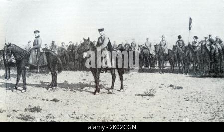 Squadroni dell'esercito di cavalleria del 2nd sul fronte del Wrangel. 1920. Durante la guerra civile russa. &#13;&#10; Foto Stock