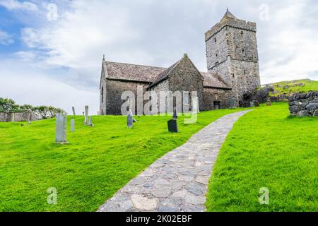 Chiesa di San Clemente (conosciuta anche come Eaglais Rothadail o Chiesa di Rodal) a Rodel, Isola di Harris, Scozia Foto Stock