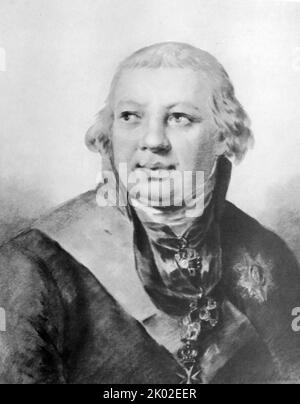 Ritratto di P. H. Obolyaninov. 1810, di Vladimir Lukich Borovikovsky (1757 - 1825); artista russo. Peter Khrisanfovich Obolyaninov (1752 1800-01 – 22 settembre 1841) è stato un . Per 16 anni, dal 1816 al 1832 (più lungo di chiunque altro), fu maresciallo della nobiltà del Governatorato di Mosca. Foto Stock