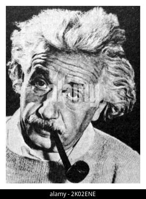 Albert Einstein (1875-1955). È nato in Germania. Per molto tempo visse in Svizzera e negli USA, creò la teoria speciale e generale della relatività. L'autore di molte opere e scoperte. Foto Stock