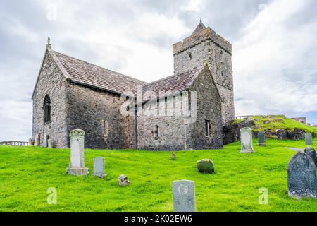 Chiesa di San Clemente (conosciuta anche come Eaglais Rothadail o Chiesa di Rodal) a Rodel, Isola di Harris, Scozia Foto Stock