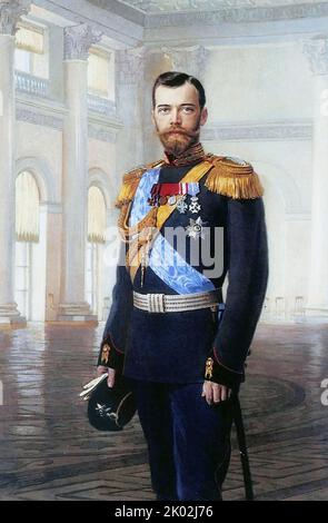 Nicola II (1868 - 17 luglio 1918), ultimo imperatore (zar) di Russia, governò dal novembre 1894 fino alla sua abdicazione nel marzo 1917. Foto Stock