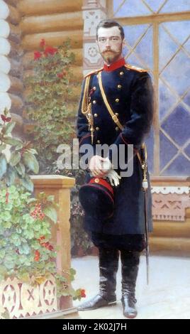 Nicola II (1868 - 17 luglio 1918), ultimo imperatore (zar) di Russia, governò dal novembre 1894 fino alla sua abdicazione nel marzo 1917. Foto Stock
