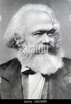Karl Marx (1818 - 1883) filosofo tedesco, economista, storico, sociologo, teorico politico, giornalista e socialista rivoluzionario Foto Stock