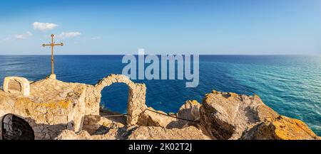 Capo Kaliakra in Bulgaria sulla costa del Mar Nero Foto Stock