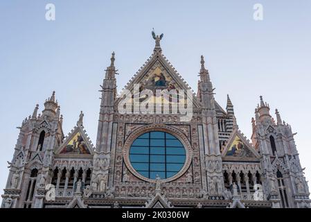 Cattedrale di Siena, vista dettagliata, Patrimonio dell'Umanità dell'UNESCO, Siena, Toscana, Italia Foto Stock