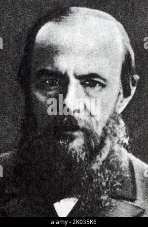 Fyodor Mikhailovich Dostoevsky (1821 - 1881), traslitterato come Dostoyevsky, romanziere russo Foto Stock