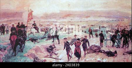 Battaglia di Plevna il 27 agosto 1877. Artista N. Dmitriev-Orenburgsky. Foto Stock