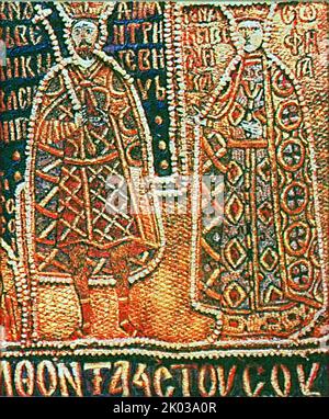 Vasily i di Mosca e Sophia di Lituania. Vasily i Dmitriyevich (Mosca, 1371 – Mosca, 1425) è stato un 1389--1425), era entrato in un'alleanza con il Granducato di Lituania nel 1392 e sposò l'unica figlia di Vytautas il Grande, Sophia Foto Stock