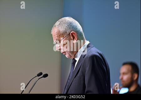 Vienna, Austria. 09th Set, 2022. Insieme per Van der Bellen. Inizio della campagna per le elezioni presidenziali federali con Alexander Van der Bellen Foto Stock