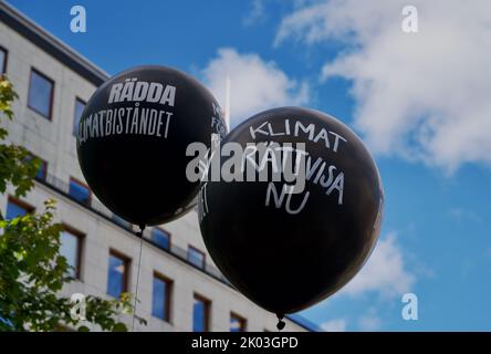 STOCCOLMA, SVEZIA - 9,2022 SETTEMBRE : Greta Thunberg e venerdì per la settimana 212. Foto Stock