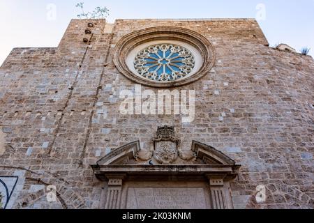 Caratteristiche edificio medievale a Valencia, Spagna Foto Stock