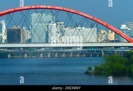 Vista sul fiume Hangang a Seoul, Corea del Sud. Foto Stock