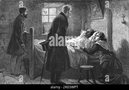 "A Reminiscence of the Late MR Forster's Irish Chief Secretaryship - Visiting a subir of "Captain Moonlight" at Tulla, County Clare, 1882", 1886. Da "The Graphic. Un quotidiano settimanale illustrato Volume 33. Da gennaio a giugno, 1886". Foto Stock