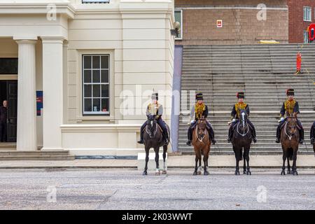 Londra, Regno Unito. 9th Set, 2022. The King's Troop Royal Horse Artillery, British Army, Photo Horst A. Friedrichs Alamy Live News Foto Stock
