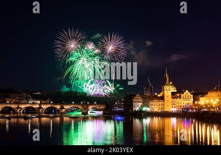 Capodanno a Praga, Repubblica Ceca Foto Stock