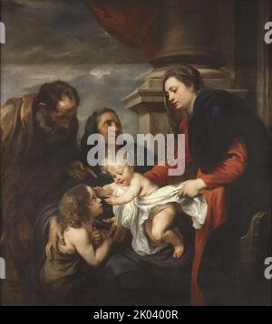 La Sacra Famiglia con i Santi Elisabetta e Giovanni Battista. Presente nella collezione della Galleria Sabauda di Torino. Foto Stock