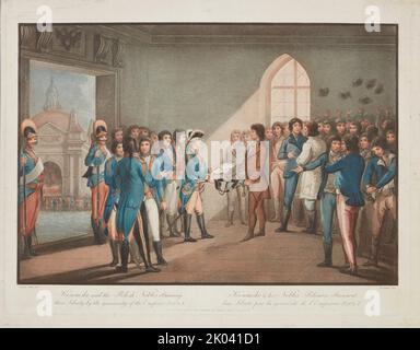 Kosciusko e i Nobili polacchi ottenendosi la loro libertà con la generosità dell'imperatore Paolo i, 1801. Trovato nella collezione del Muzeum Narodowe, Cracovia. Foto Stock