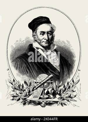 Ritratto di Carl Friedrich Gauss (1777-1855). Collezione privata. Foto Stock