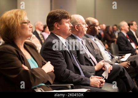 Il briefing della Federal Housing Administration (FHA) presso la sede centrale dell'HUD, con David Stevens, commissario FHA. Foto Stock