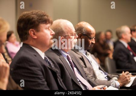 Il briefing della Federal Housing Administration (FHA) presso la sede centrale dell'HUD, con David Stevens, commissario FHA. Foto Stock