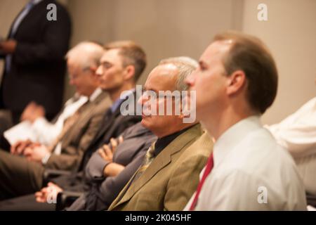Il briefing della Federal Housing Administration (FHA) presso la sede centrale dell'HUD, con David Stevens, commissario FHA. Foto Stock