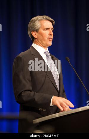 Il briefing della Federal Housing Administration (FHA) presso la sede centrale dell'HUD, con David Stevens, commissario FHA. Foto Stock